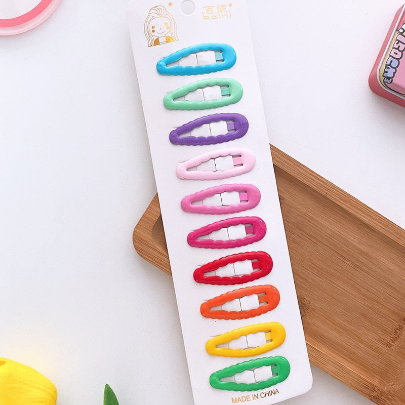 10pcs Snap Hair Clips for Girls Clip Pins BB Hairpins Color Metal Barrettes for Baby Children Women Girls Styling Accessories