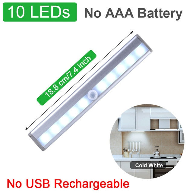 LED Closet Light 160 LEDs Lamp with Motion Sensor Light Kitchen Lighting USB Rechargeable Under Cabinet Lights for Bedroom