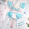 MeiKeDaiNicey Feather Sensual Lingerie Sexy Transparent Lace Bra with Chain Exotic Sets Porn 3 Piece Set Garters Erotic Costumes