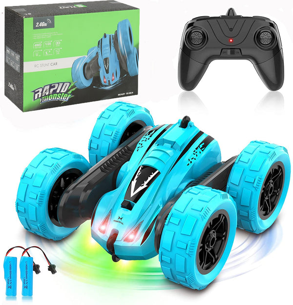 Roclub 4WD RC Car 2.4G Radio Remote Control Car 1:24 Double Side RC Stunt Cars 360° Reversal Vehicle Model Toys For Children Boy