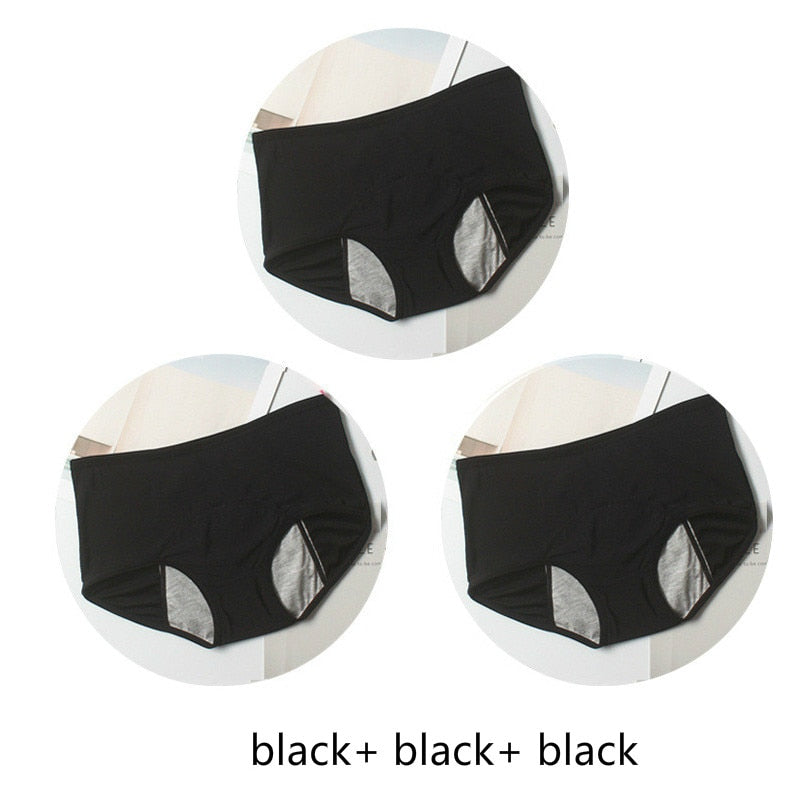 3pcs Leak Proof Menstrual Panties Physiological Pants Women Underwear Period Comfortable Waterproof Briefs
