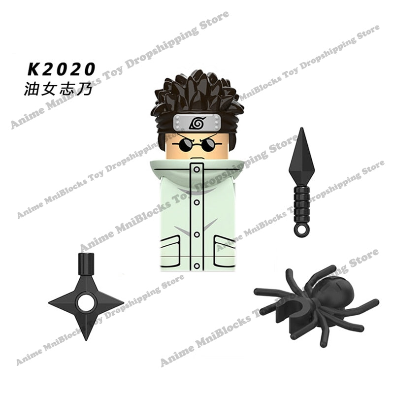 Naruto Sasuke Sakura Kakashi Obito Jiraiya Tsunade anime dolls Mini Action toy Figures cartoon Assemble blocks kid Birthday gift