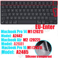 Keyboard cover for Apple Macbook pro13/16/15 Air13 inch All series Laptop silicone Case Clear Protector Skin A2442 A2337 EU/US