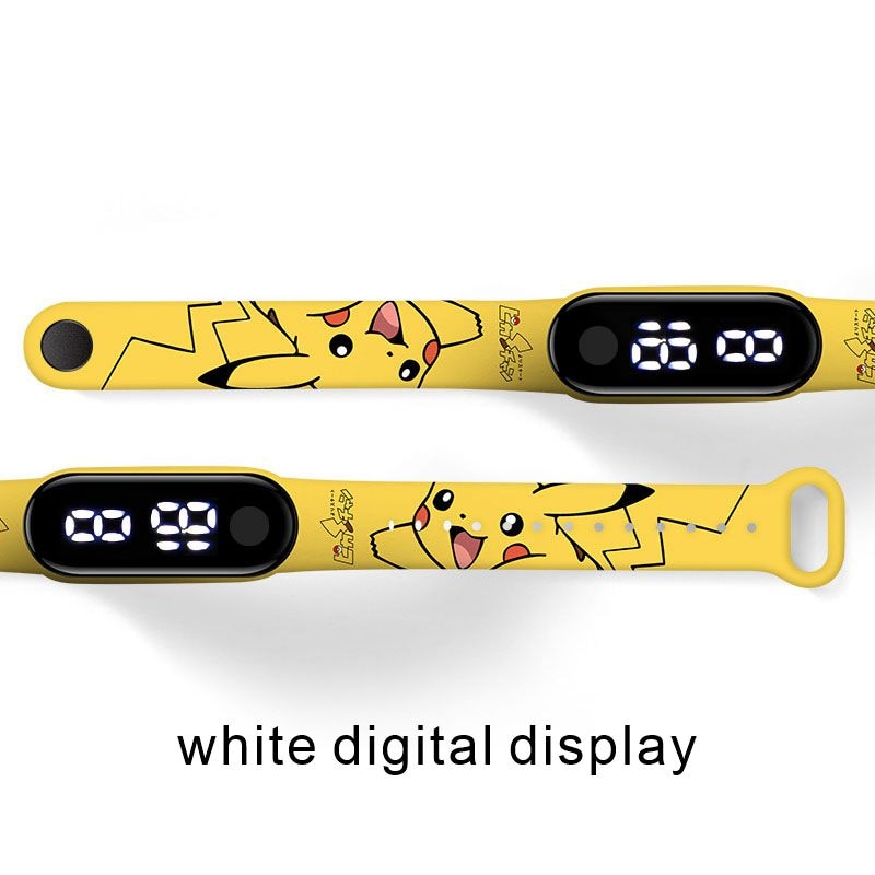 Pokemon Strap LED Electronic Watch Fashion Colorful Bracelet Touch Waterproof Anime Character Pikachu Educational Children&
