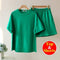 Summer Cotton Tracksuit Women Spring Loose Two Piece Sets Casual Long Sleeve  Sweatshirt &amp; Elastic Waist Shorts Female Outfits