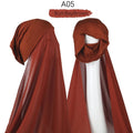 Women Muslim Instant Chiffon Hijab With Cap Underscarf Bonnet HIjabs  Scarf Islam Headscarf Headwrap Turbante