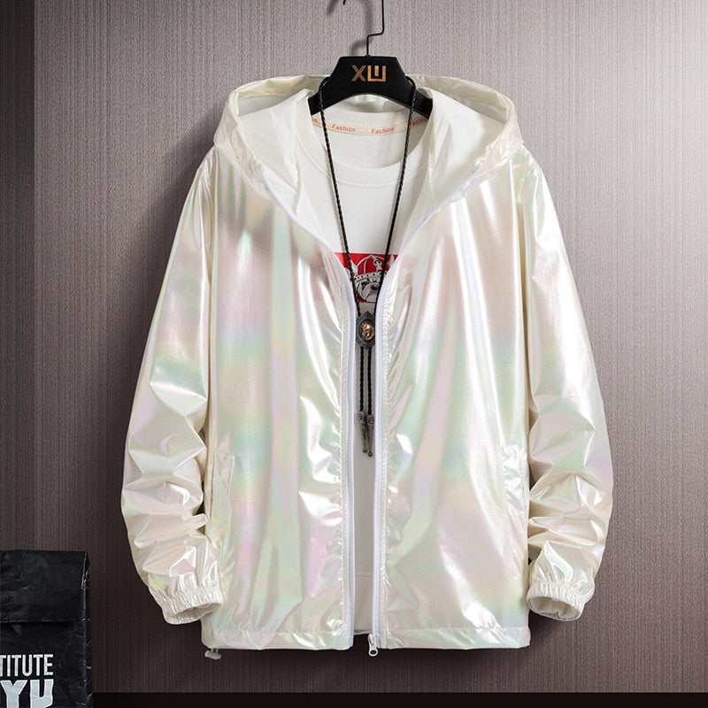 Summer Jacket Women White S-7XL Pl Size Loose Thin Couple Hooded Tops 2022 Spring Autumn New Blue Waterproof Cargo Coats