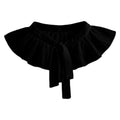 Royal Style Cotton Fake Collar Shawl Wrap Hollow Out Floral Lace Ruffled Trim Necklace Pointed Triangle Lapel Blouse
