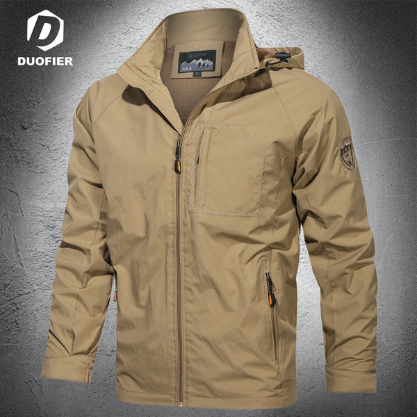 Men Outdoor Windproof Jacket Windbreaker Coat Hiking Rain Camping Fishing Tactical Male Clothing Breathable Jackets Plus Size