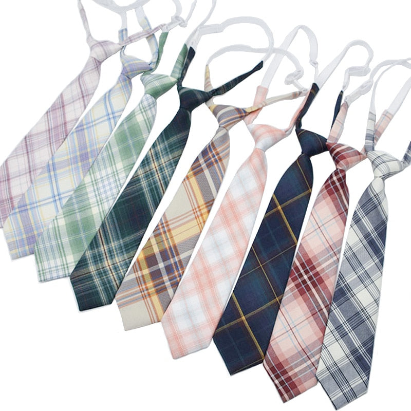 Shirt Necktie Women College Style JK Plaid Uniform  Detachable Collars Removable Ties Apparel Accessories галстук женский