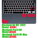 Russian silicone Keyboard Cover Protector for Macbook air13/12 /15/16pro touchbar A1706/A1466A1708/A1990/A1398/A2289/A1932/A2141