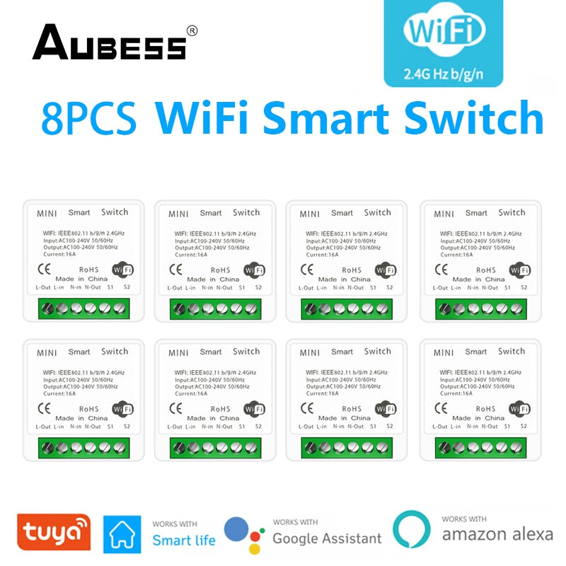 Tuya Zigbee / Wifi MINI Smart Switch 2 Way Control 16A Switch Tuya Smart Home Automation Sensor Works With Alexa Google Home