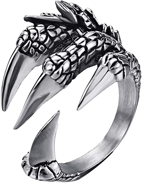 1pcs Titanium Steel Eagle Dragon Claw Halloween Skull Ring Hot Selling Men&