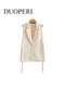 DUOPERI Jacket Women Blazer Gilet Sleeveless Vest Fashion Casual Streetwear Woman Waistcoat Tops veste femme