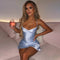 Ribbon Mini Dress Lace Up Strap Pure Color Party Club Elegant Y2K size Hollow Backless Strapless Sexy Elegant dresses for women