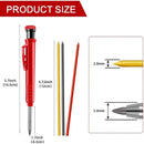 Solid Carpenter Pencil Set with 6 Refill Leads Built-in Sharpener Mechanical Pencil Marking Tool Kit for Woodworking Architect