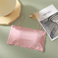 Fashion Women Sling Tube Top Sexy Bra Top Breathable Chest Pad Wearing Underwear Seamless Ice Silk Breast Wrap Lingerie Female