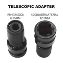 Universal Adaptive Wrench Adapter Socket Ratchet Torque Wrench Adapter 1/2 Inch Square to 1/4 Inch Hex Ratchet Socket Converter