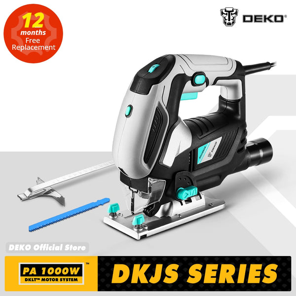 DEKO 220V JigSaw for Home DIY 3000rpm Variable Speed Electric Saw with Piece Blades Accessories 600W/750W/1000W Power Tool