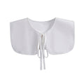 Royal Style Cotton Fake Collar Shawl Wrap Hollow Out Floral Lace Ruffled Trim Necklace Pointed Triangle Lapel Blouse
