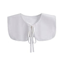 Royal Style Cotton Fake Collar Shawl Wrap Hollow Out Floral Lace Ruffled Trim Necklace Pointed Triangle Lapel Blouse