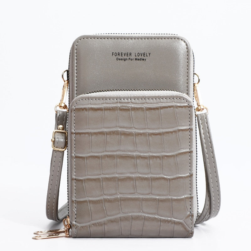 Hot Sell Mobile Phone Bags With Metal Opening Crossbody Bags Women Mini PU Leather Shoulder Messenger Bag For Girls Gift