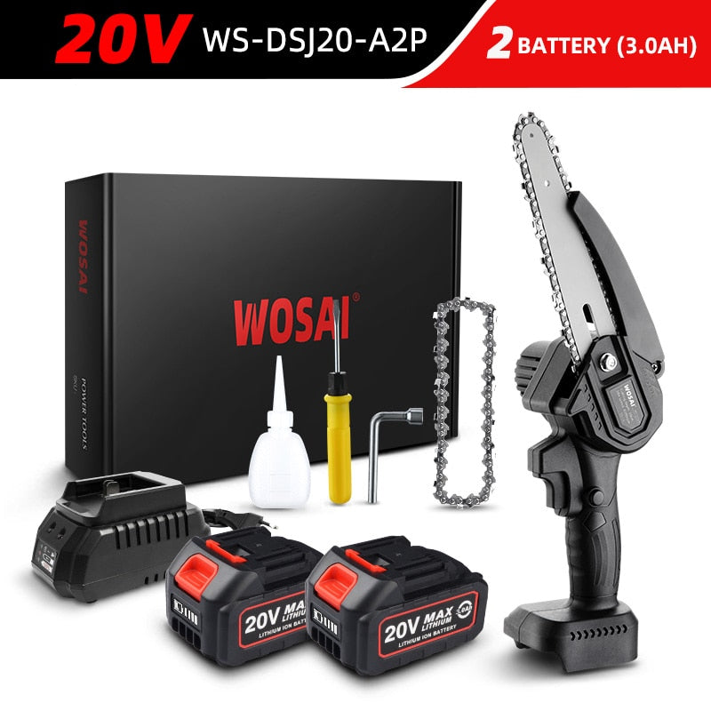 WOSAI 20V Brushless Saw 6 Inch Handheld Pruning Chain Saw Portable Mini Electric Saw Woodworking Cutting Tools MT-Series