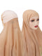 Instant Hijab With Cap Heavy Chiffon Jersey Hijab For Women Veil Muslim Fashion Islam Hijab Cap Scarf For Muslim Women Headscarf