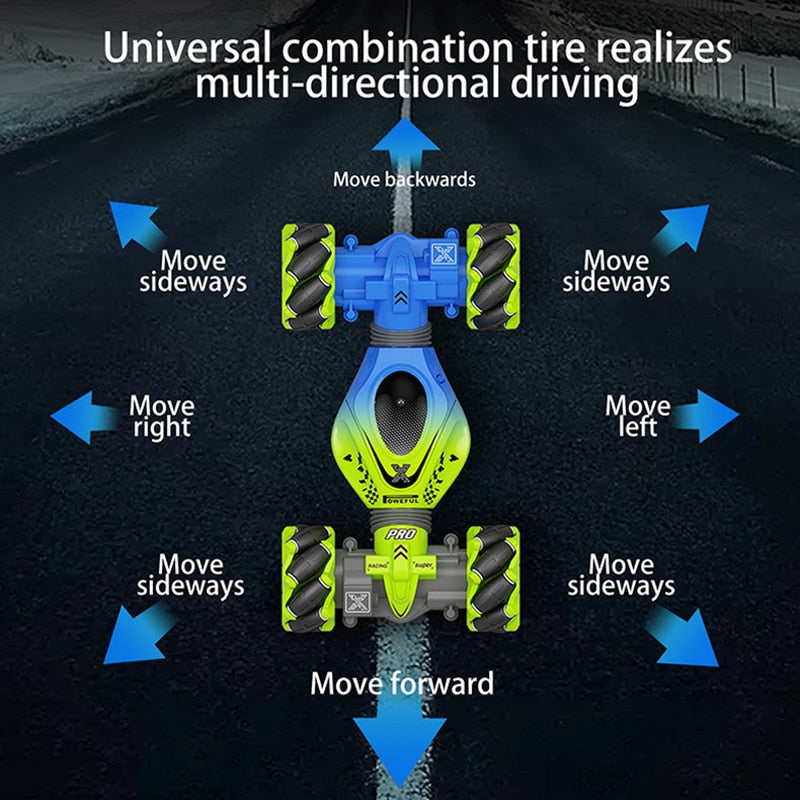 2022 Newest 4WD RC Stunt Car 2.4G Radio Remote Control Cars RC Watch Gesture Sensor Rotation Gift Electronic Toy for Kids Boy