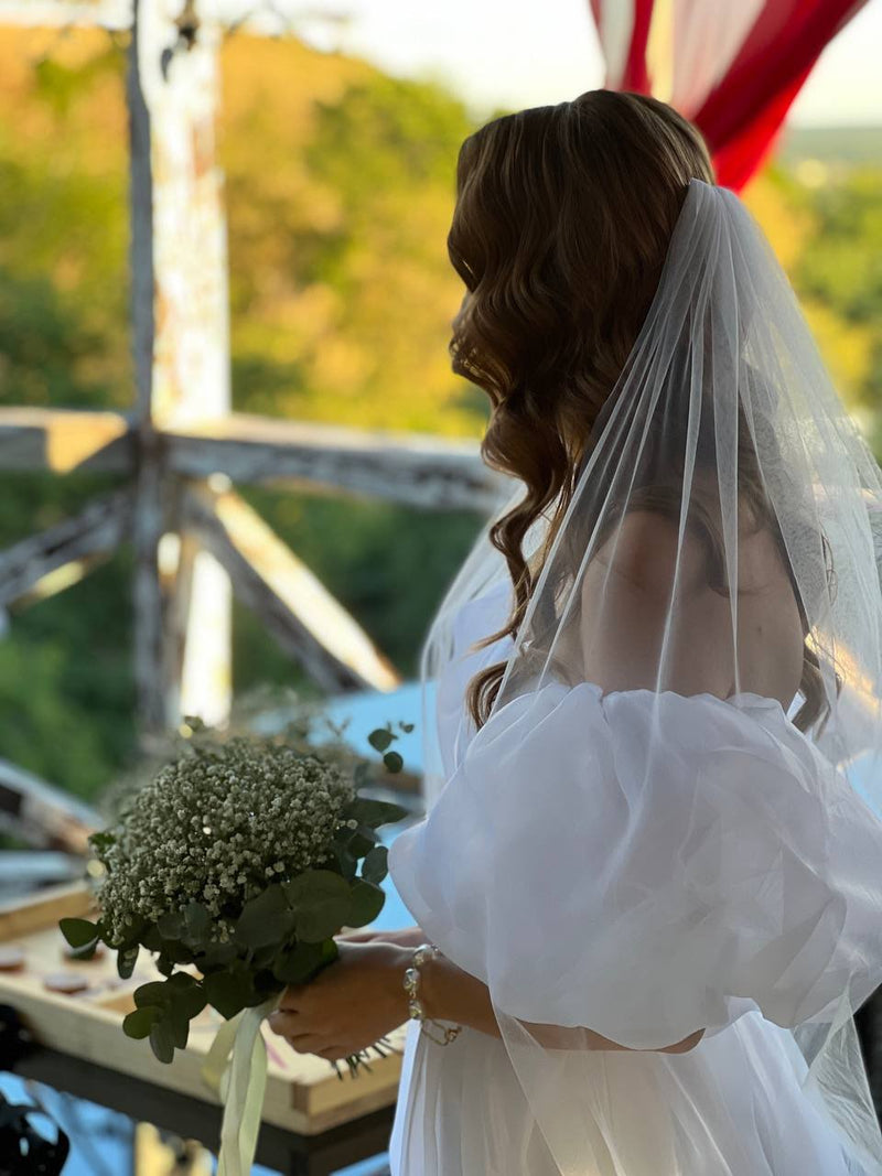 Long Tulle Wedding Veils One Layer With Comb White Ivory Bridal Veil for Bride Wedding Accessories