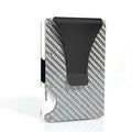 DIENQI Carbon Fiber Card Holder Mini Slim Wallet Men Aluminum Metal RFID Magic Wallet Small Thin Male Purses Money Bag Vallet