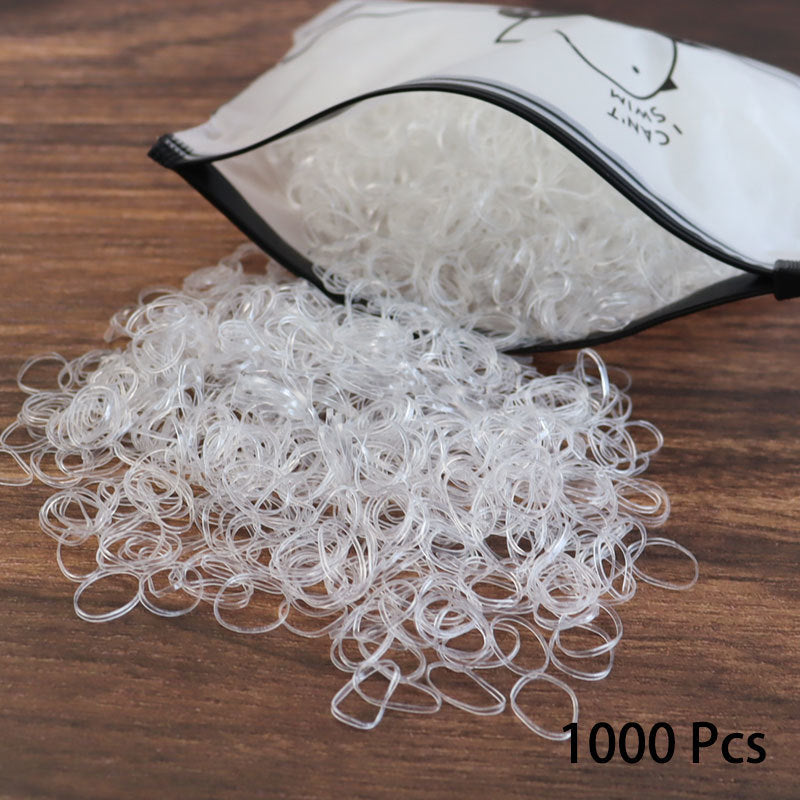 1000PCS Disposable Rubber Band Hairband For Children  Ponytail Hairs Ties Colourful Elastic Hair Bands Baby Hair Accessories