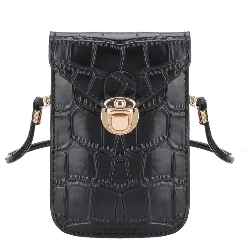 Silver Mobile Phone Mini Bags Small Clutches Shoulder Bag Crocodile Leather Women Handbag Black Clutch Purse Handbag Flap