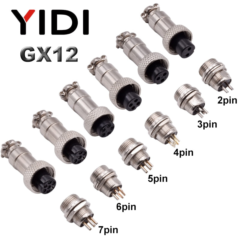 YIDI 5/10Set GX12 GX16 GX20 2 3 4 5 6 7 8 9 10 12 14 15 Pin Male Female Lc Cable Aviator Aviation Circular Connector Plug Socket