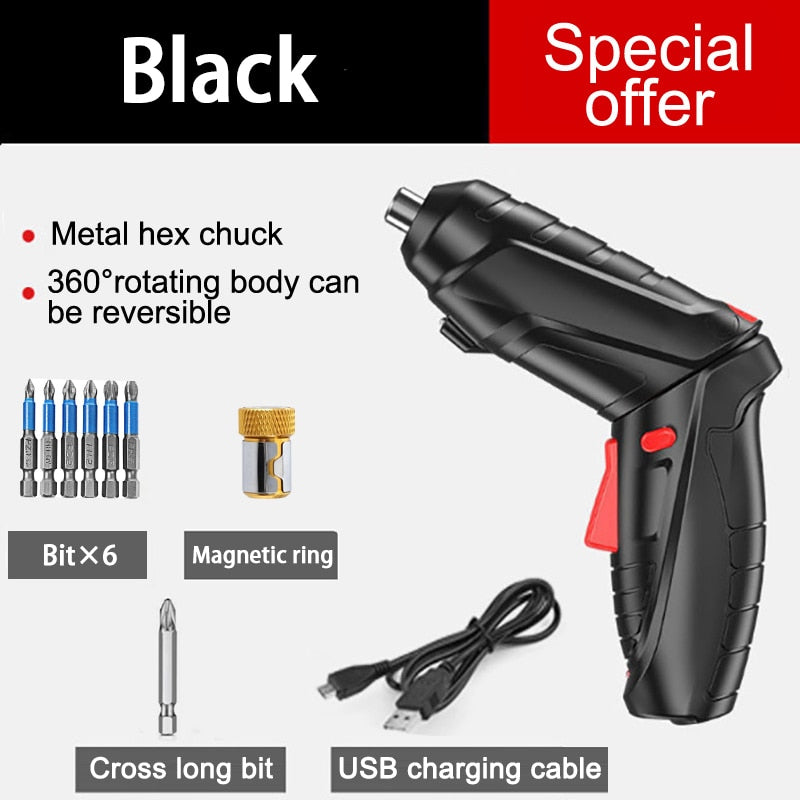 Electric Screwdriver Battery Rechargeable Cordless Screwdriver Powerful Impact Wireless Screwdriver Drill Electric Screw Driver