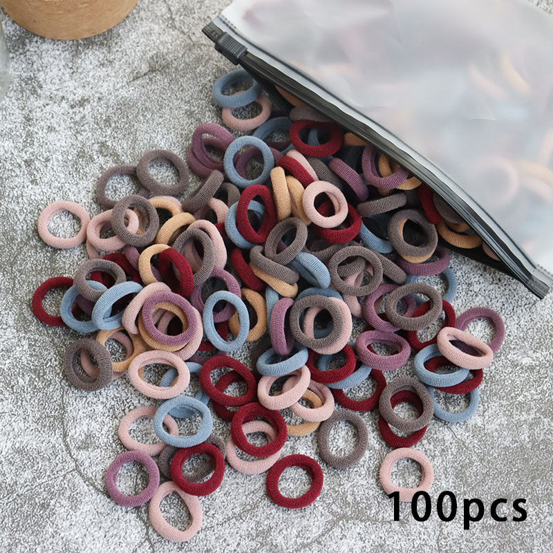 Kid Small Hair Bands Baby Girl Children Headbands Colorful Elastic Hair Tie Nylon Scrunchie Hair Rope 50/100pcs Hair Accessories