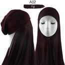 Women Muslim Instant Chiffon Hijab With Cap Underscarf Bonnet HIjabs  Scarf Islam Headscarf Headwrap Turbante