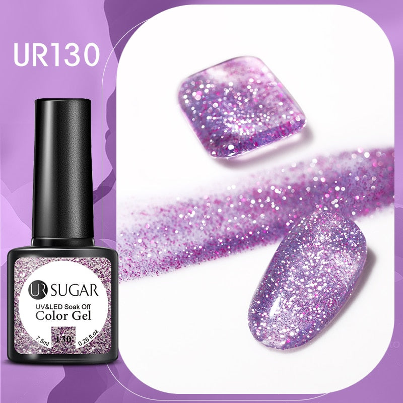 UR SUGAR Sparkling Gel Nail Polish Reflective Glitter Nail Gel Semi Permanent Nail Art Varnish For Manicures Need Base Top Coat