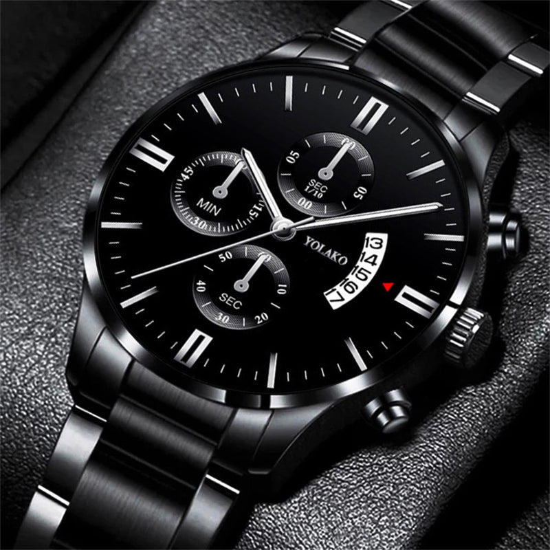 Fashion Mens Sports Watches Luxury Men Stainless Steel Quartz Wrist Watch for Man Business Casual Leather Watch часы мужские