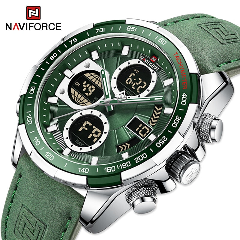 New NAVIFORCE Military Watches for Men Luxury Sport Chronograph Alarm WristWatch Waterproof Quartz Big Clock Digital Male Watch