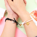2pcs Magnetic Bracelet Stainless Steel Heart Pendant Charm Couple Bracelets for Lover Friend Men Women Braid Rope Bracelets