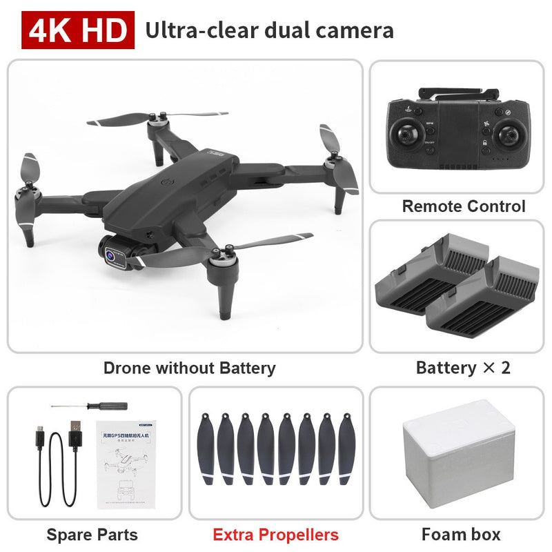L900 PRO 4K GPS Drone With Camera Brushless Motor 5G FPV Quadcopter 1.2km 25min RC Helicopter Dual Camera 250g Drone VS KF102