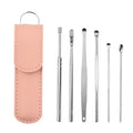 6Pcs/set Ear Wax Pickers Stainless Steel Earpick Wax Remover piercing kit  earwax Curette  Spoon Care Ear Clean Toolear cleaner