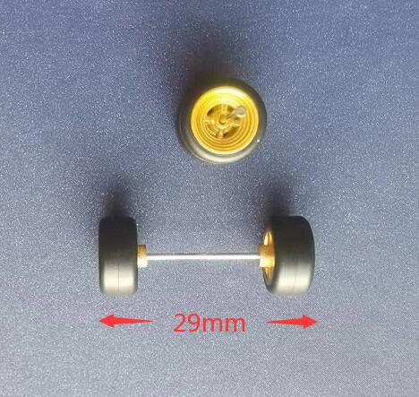 4PCS 1/64 Scale Alloy Car Model 5.2mm/11mm Size Rubber Tires + Wheels + Axles for Modified 1:64 Matchbox/Domeka/HW Model Cars
