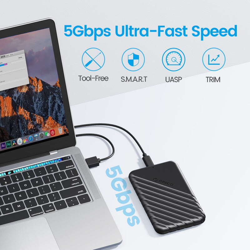 ORICO MicroB USB3.0 2.5&quot; External Storage HDD Case SATA 5Gbps HDD SSD Hard Drive Enclosure Support UASP for PC Laptop