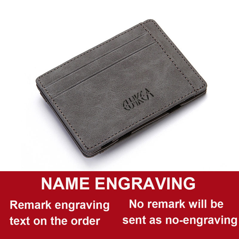 Mini Men Card Holder Wallets Zipper Coin Pocket Slim Magic Male Wallet Quality PU Leather Credit Bank Card Case Small Men Purses