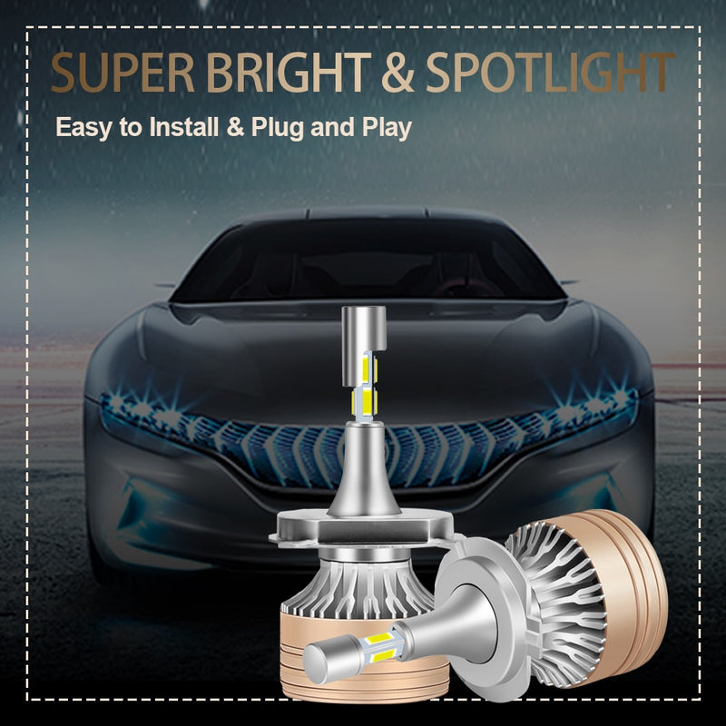 1 Pairs Headlight Bulb H7 LED Headlight Conversion Kit Auto Bulb 50W 25000LM White High Power 6000K Car Accessories