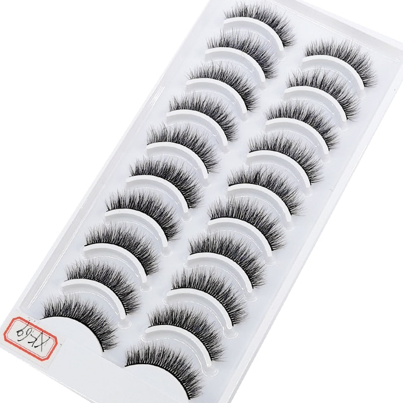 NEW 10 Pairs Natural False Eyelashes Fake Lashes Long Makeup 3d Mink Lashes Extension Eyelash Mink Eyelashes for Beauty 54