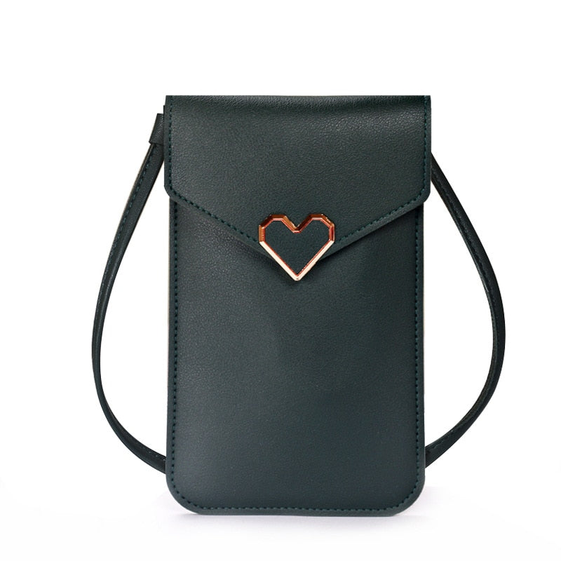 2022 Bag For Women Touch Screen Cell Phone Purse Smartphone Wallet Shoulder Strap Handbag PU Leather Casual Solid Crossbody Bags