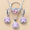 2022 Sell Well Wedding 925 Mark Jewelry Sets Black Zircon Dangle Earrings And Necklace Ring 3 Piece Set women Trendy Costume